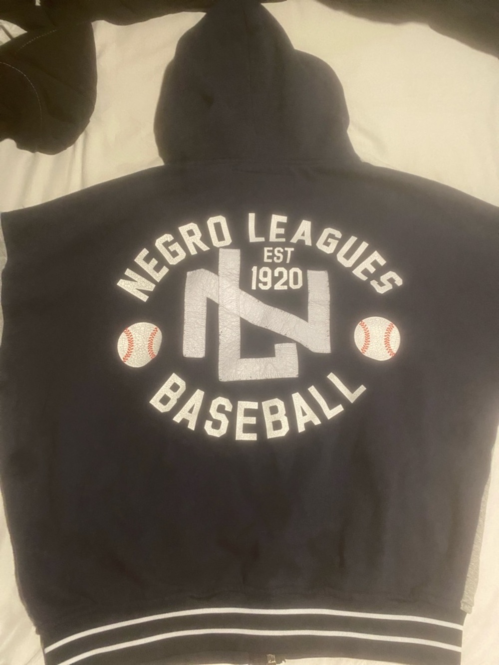 Negro League Colorblock Hooded Jacket - Navy & Gray - Picture 4 of 4